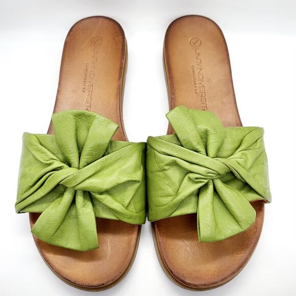 Unity in Diversity Diona Green Italian Leather Twisted Tie Sandals Women’s EU 37 - Picture 3 of 10